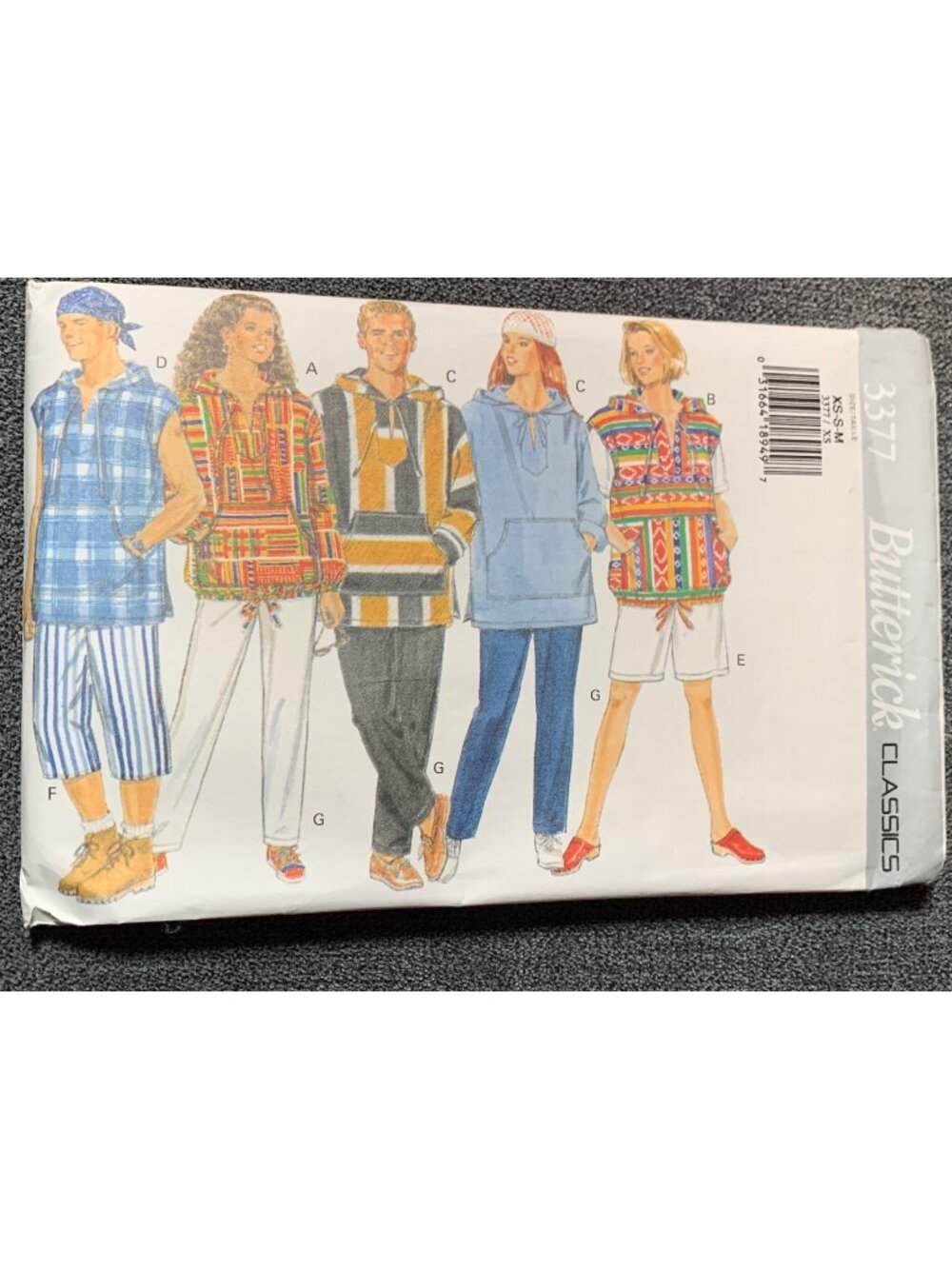 Butterick 3377 Classics Unisex Shirt Short Pant Sewing Pattern XS-S-M Uncut 1990